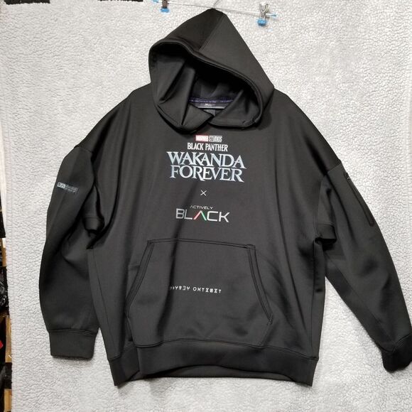 Actively Black Wakanda Black Panther Hoodie Black Collection Pullover Jacket 3XL - Picture 11 of 16